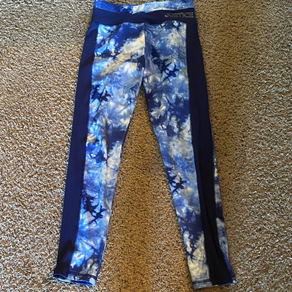 Justice Blue tie dye Leggings
